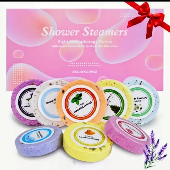 NWT 🥰🚿SHOWER STEAMERS 8 PC GIFT BOX🚿🥰 $30 RETAIL 🎄🎁 $15! - Picture 2 of 6